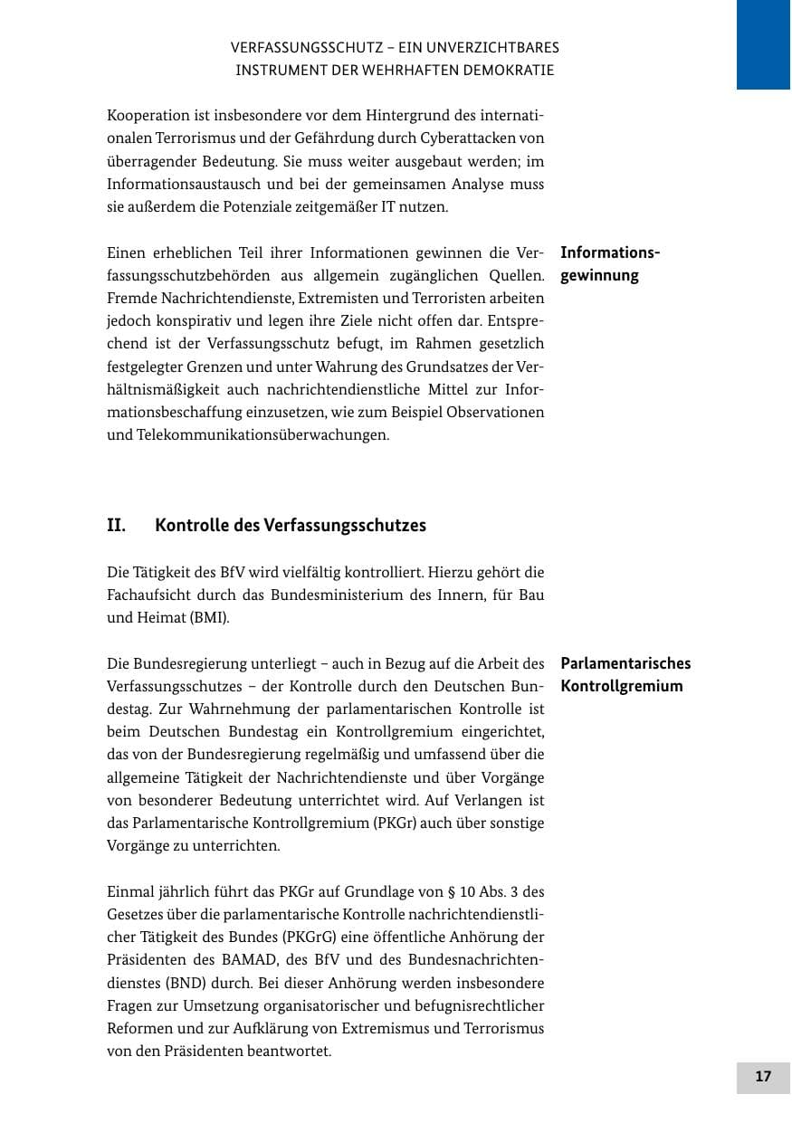 Seite 17 des Verfassungsschutzbericht 2019 Bund