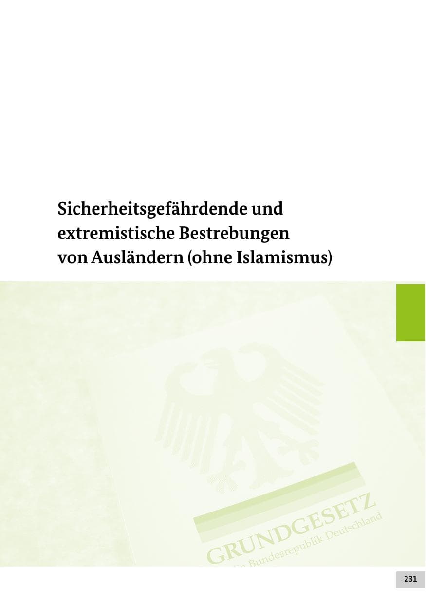 Seite 231 des Verfassungsschutzbericht 2019 Bund
