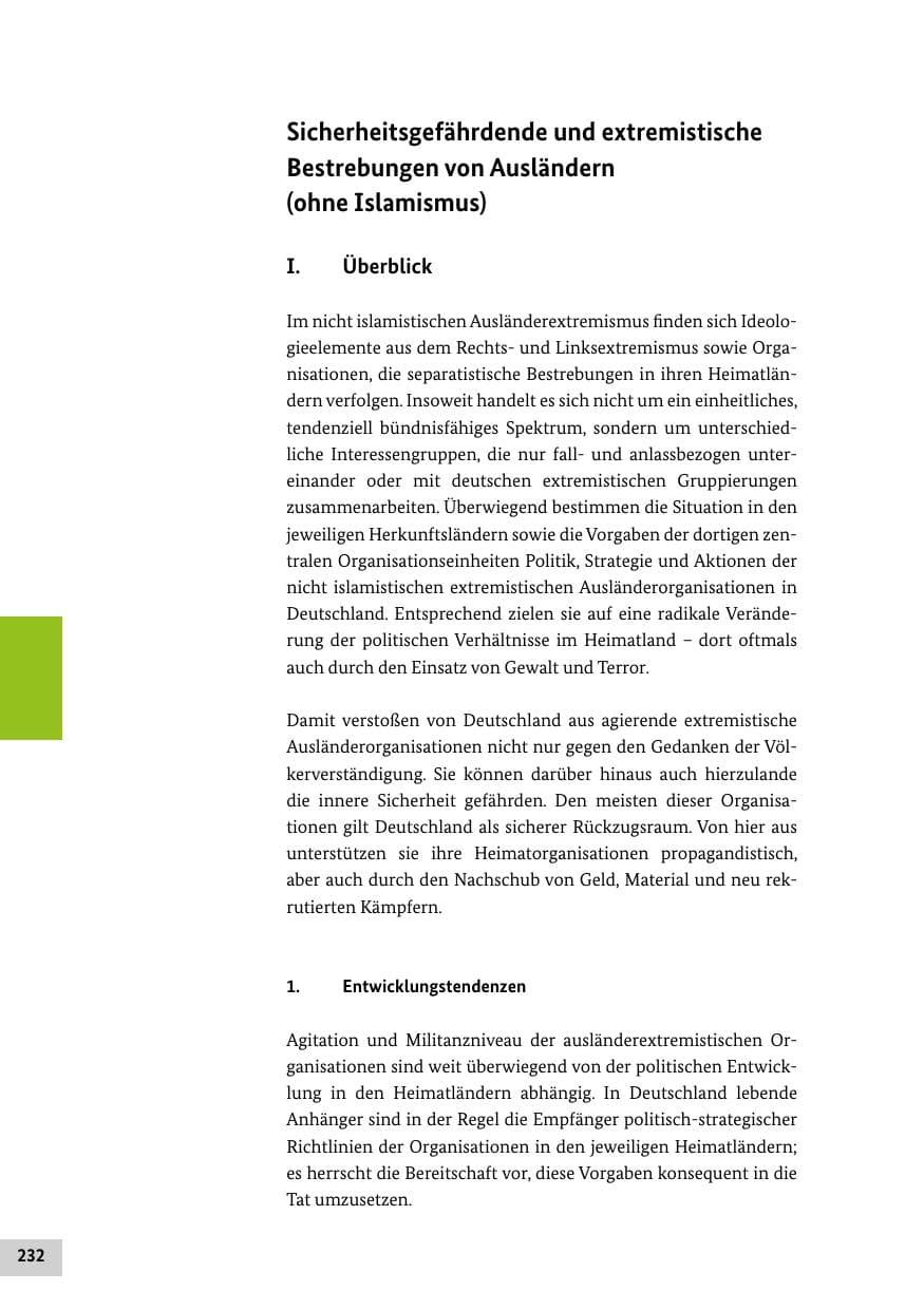 Seite 232 des Verfassungsschutzbericht 2019 Bund