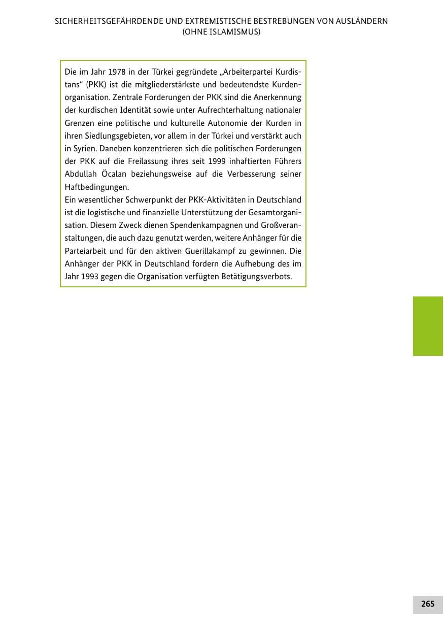 Seite 265 des Verfassungsschutzbericht 2019 Bund