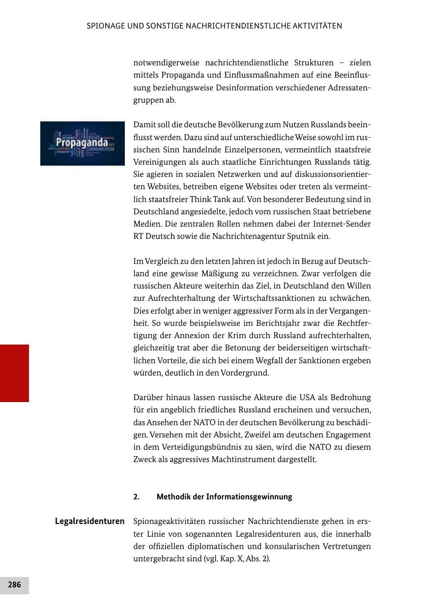 Seite 286 des Verfassungsschutzbericht 2019 Bund