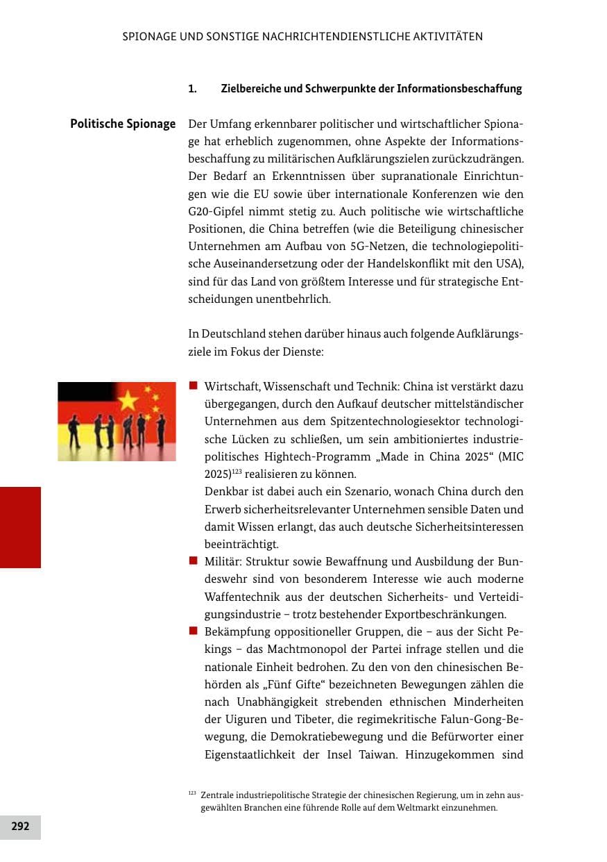Seite 292 des Verfassungsschutzbericht 2019 Bund