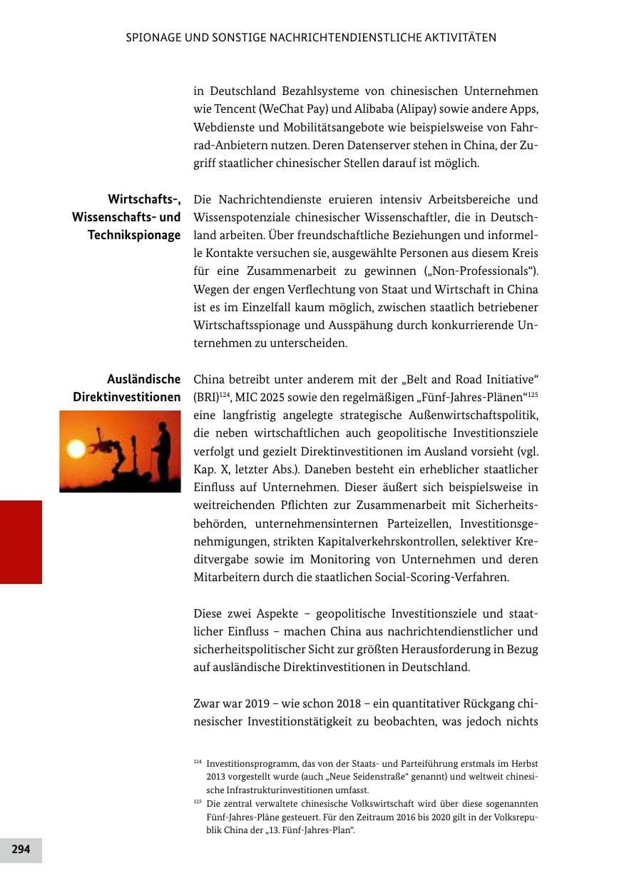 Seite 294 des Verfassungsschutzbericht 2019 Bund