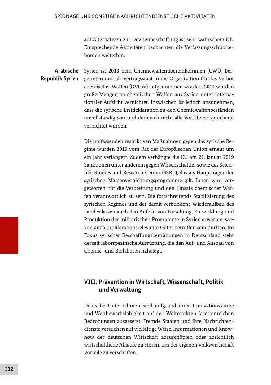 Seite 312 des Verfassungsschutzbericht 2019 Bund