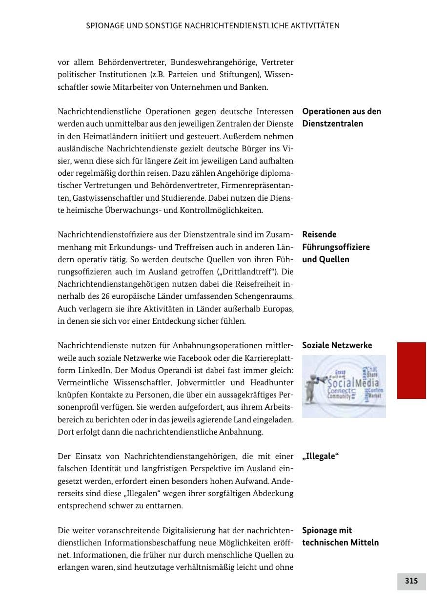 Seite 315 des Verfassungsschutzbericht 2019 Bund
