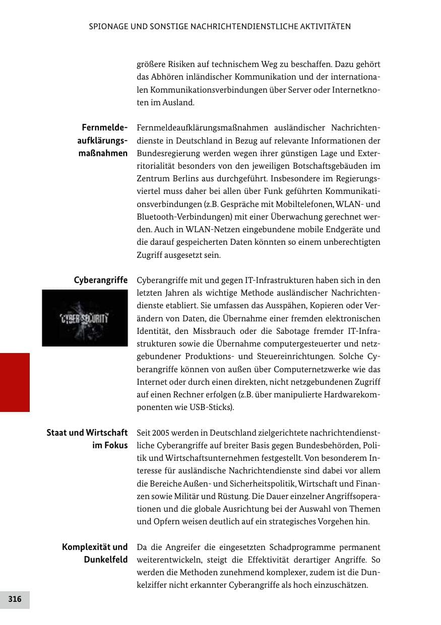 Seite 316 des Verfassungsschutzbericht 2019 Bund