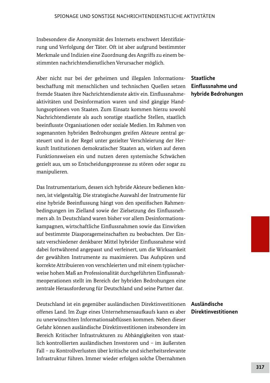 Seite 317 des Verfassungsschutzbericht 2019 Bund