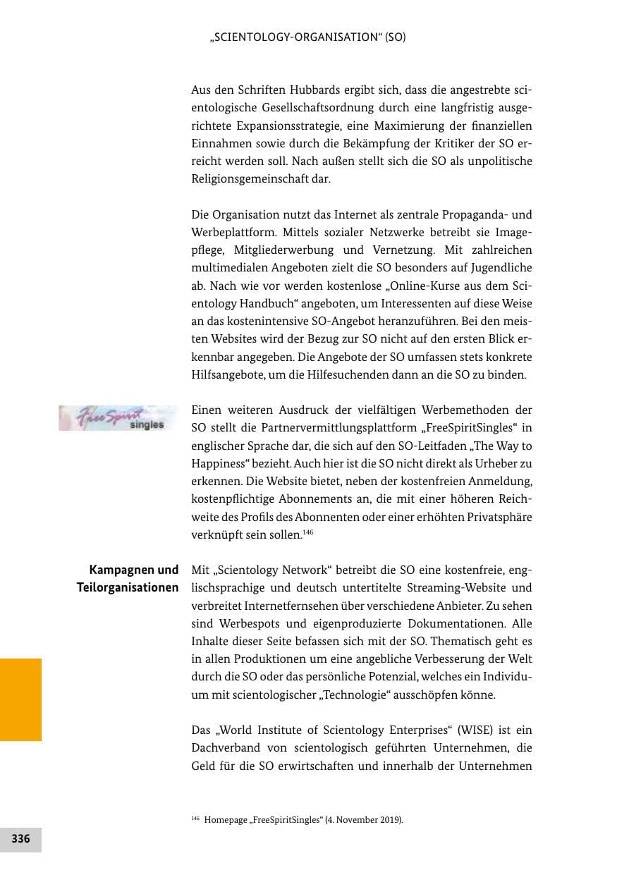 Seite 336 des Verfassungsschutzbericht 2019 Bund