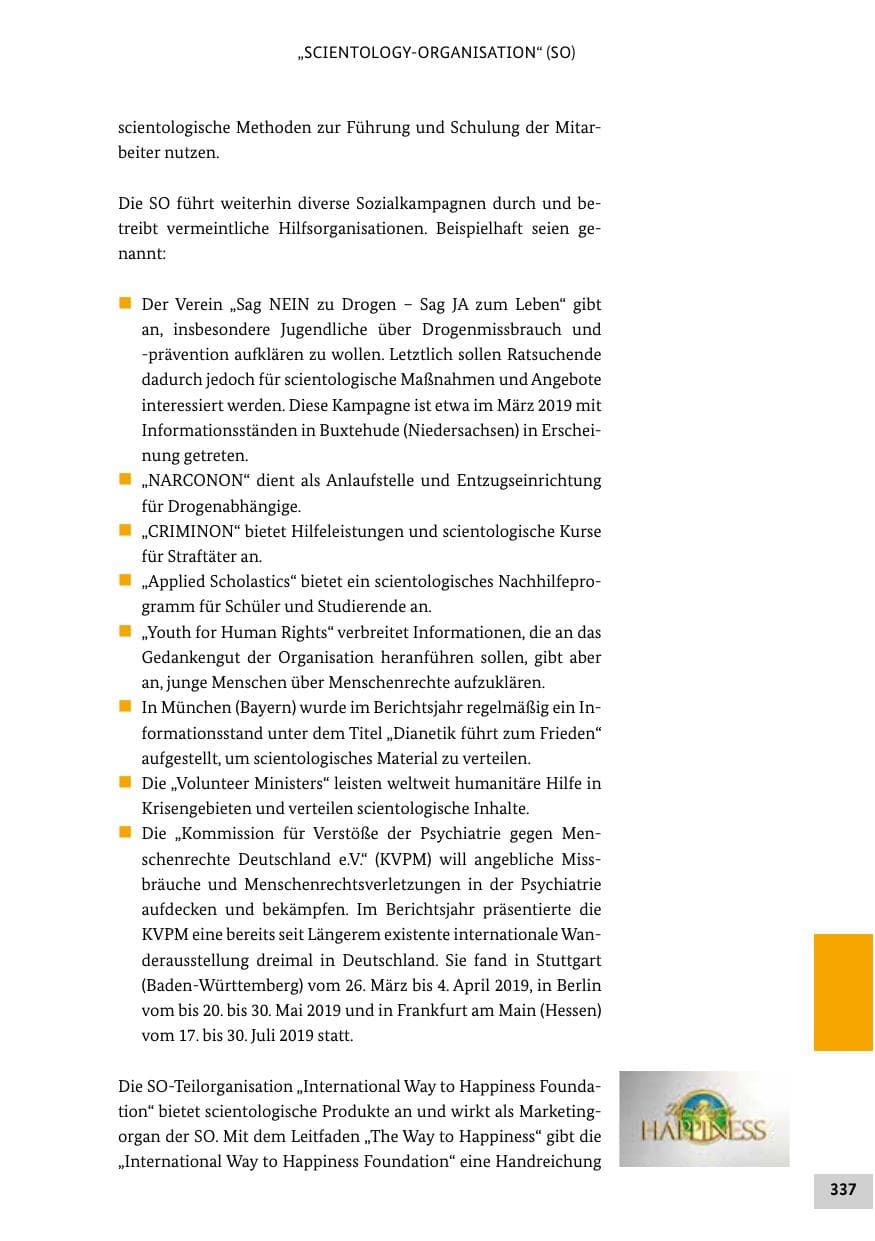 Seite 337 des Verfassungsschutzbericht 2019 Bund