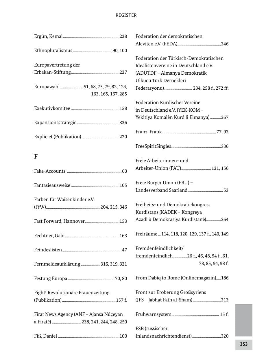 Seite 353 des Verfassungsschutzbericht 2019 Bund