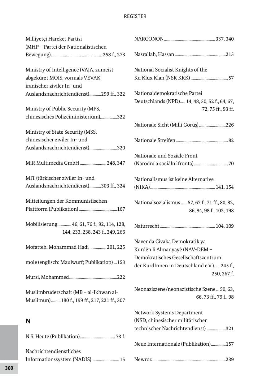 Seite 360 des Verfassungsschutzbericht 2019 Bund