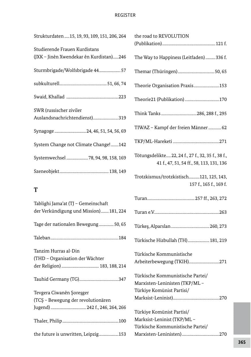 Seite 365 des Verfassungsschutzbericht 2019 Bund