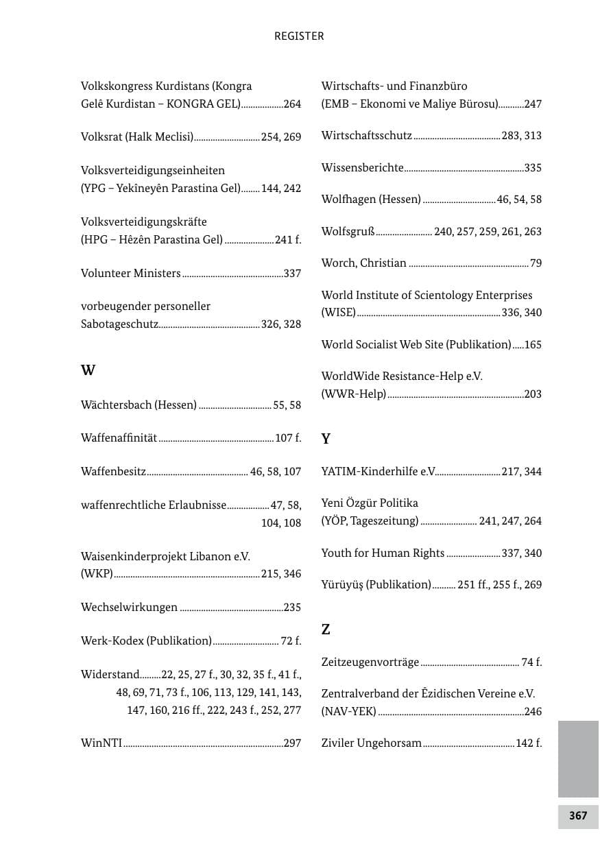Seite 367 des Verfassungsschutzbericht 2019 Bund