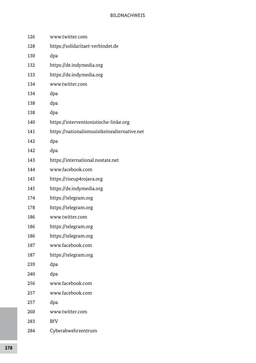 Seite 378 des Verfassungsschutzbericht 2019 Bund