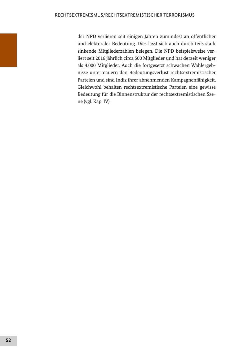 Seite 52 des Verfassungsschutzbericht 2019 Bund