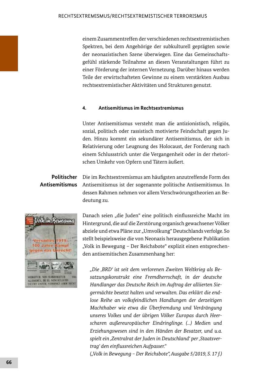 Seite 66 des Verfassungsschutzbericht 2019 Bund