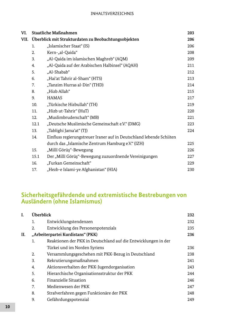 Seite 10 des Verfassungsschutzbericht 2019 Bund