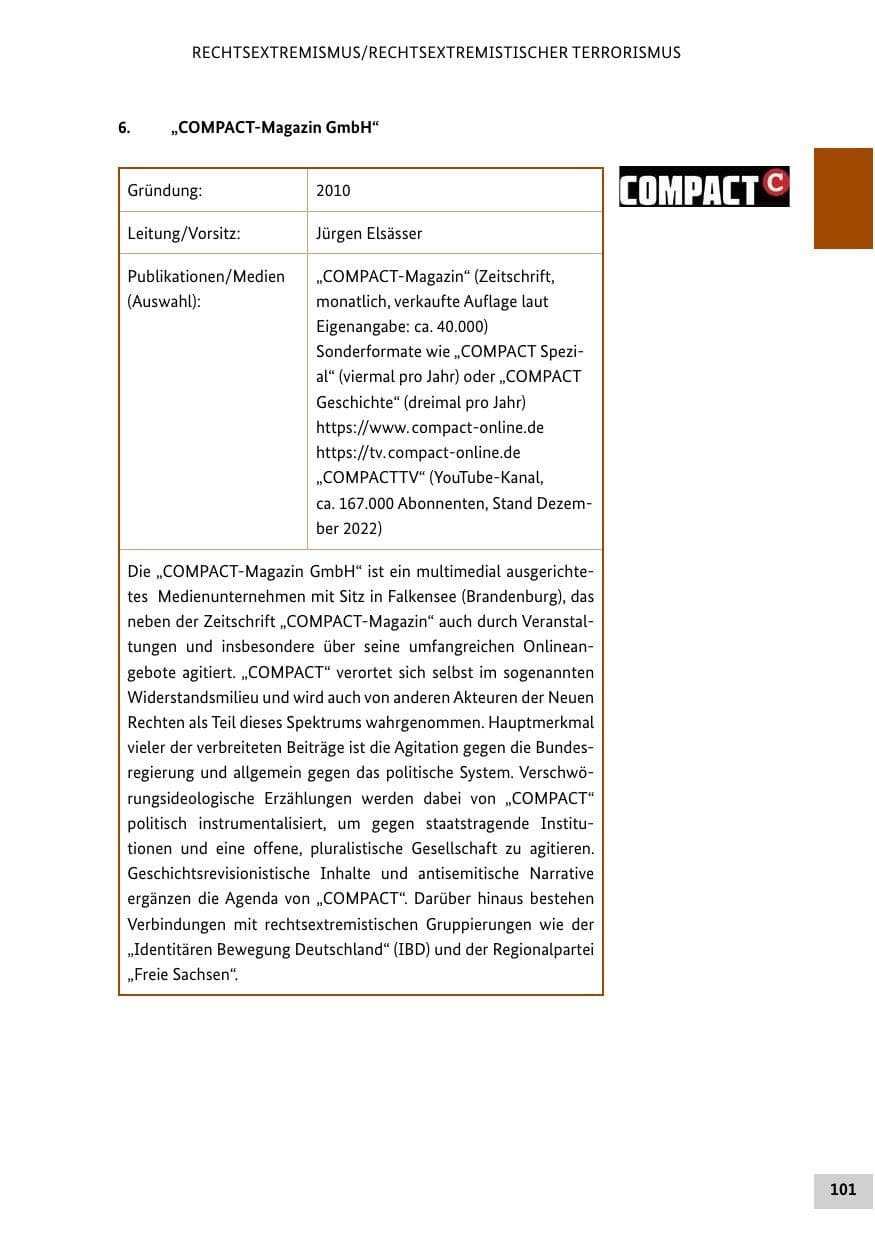 Seite 101 des Verfassungsschutzbericht 2022 Bund