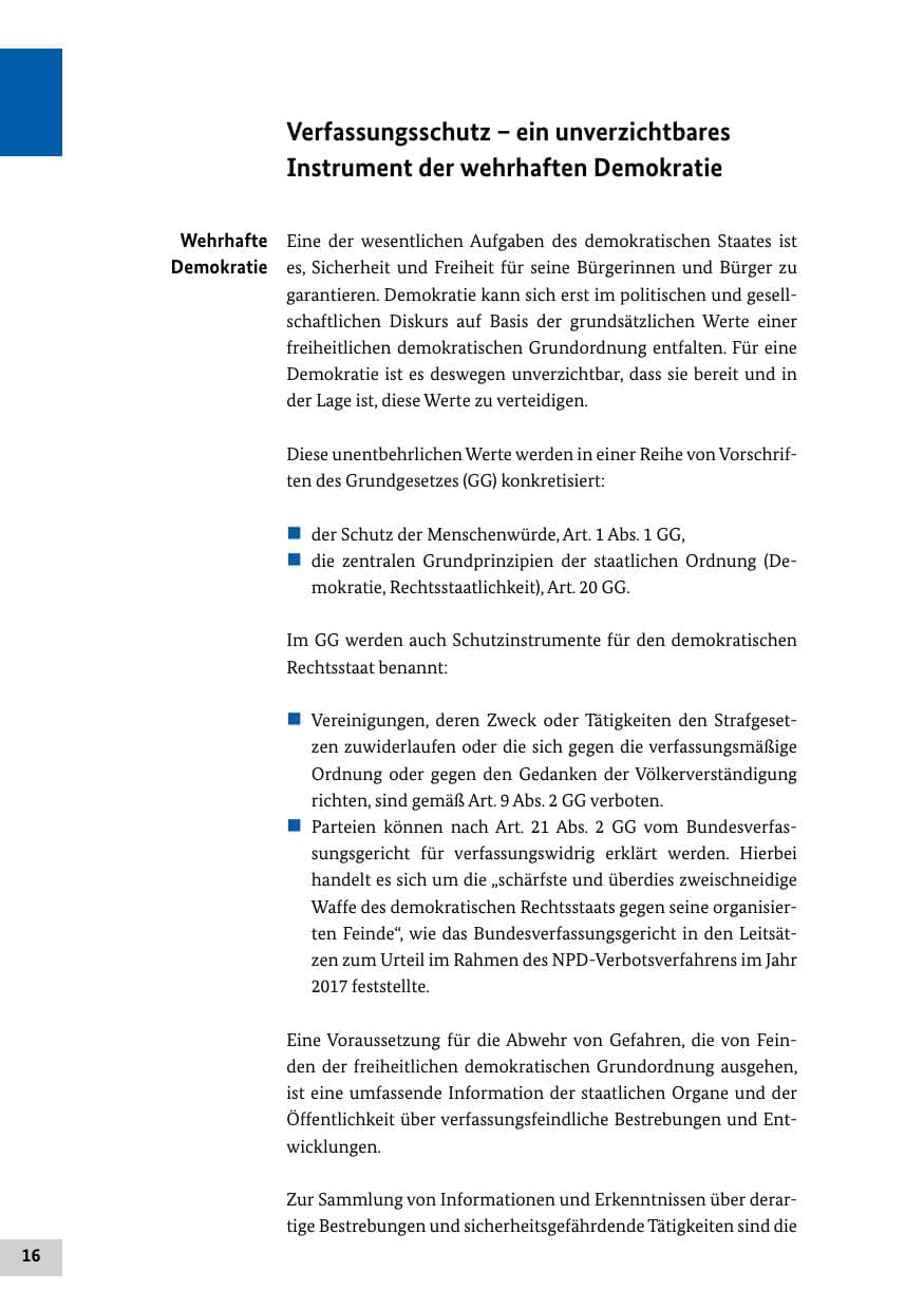 Seite 16 des Verfassungsschutzbericht 2022 Bund
