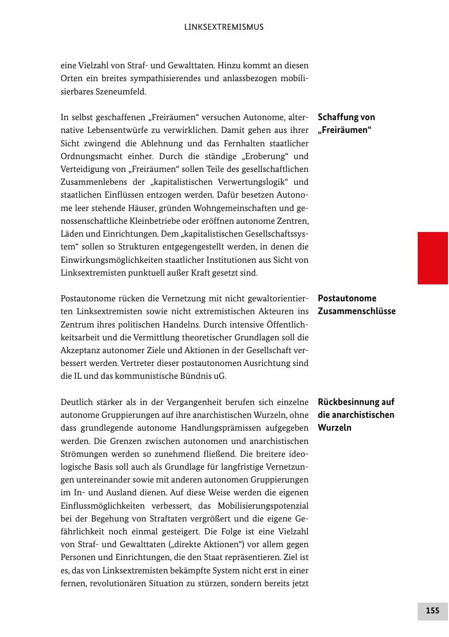 Seite 155 des Verfassungsschutzbericht 2022 Bund