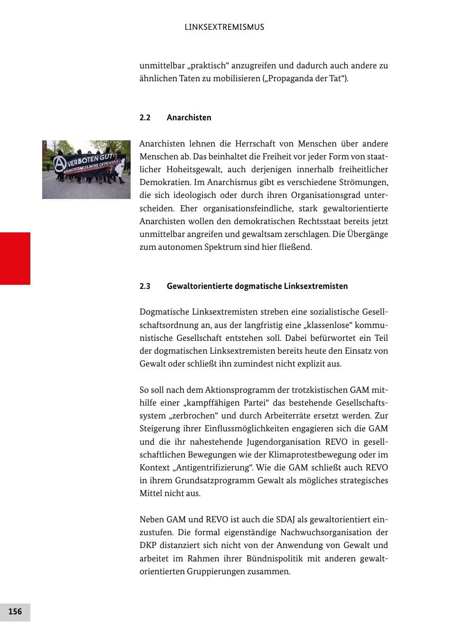 Seite 156 des Verfassungsschutzbericht 2022 Bund