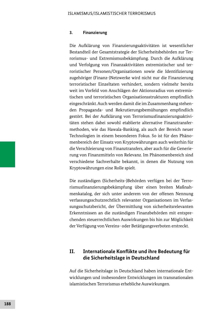 Seite 188 des Verfassungsschutzbericht 2022 Bund