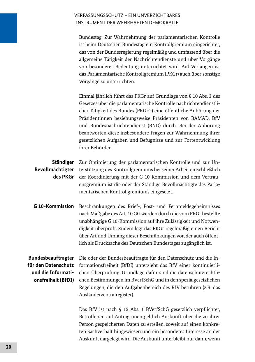 Seite 20 des Verfassungsschutzbericht 2022 Bund
