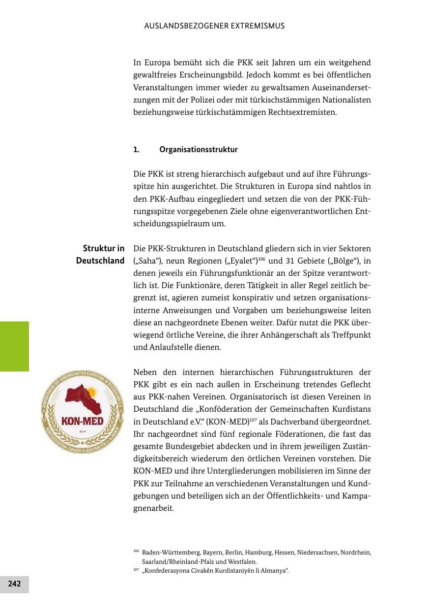 Seite 242 des Verfassungsschutzbericht 2022 Bund