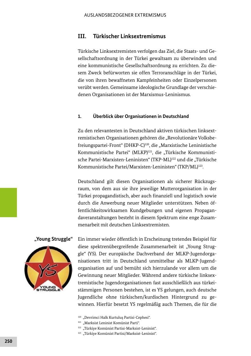 Seite 250 des Verfassungsschutzbericht 2022 Bund
