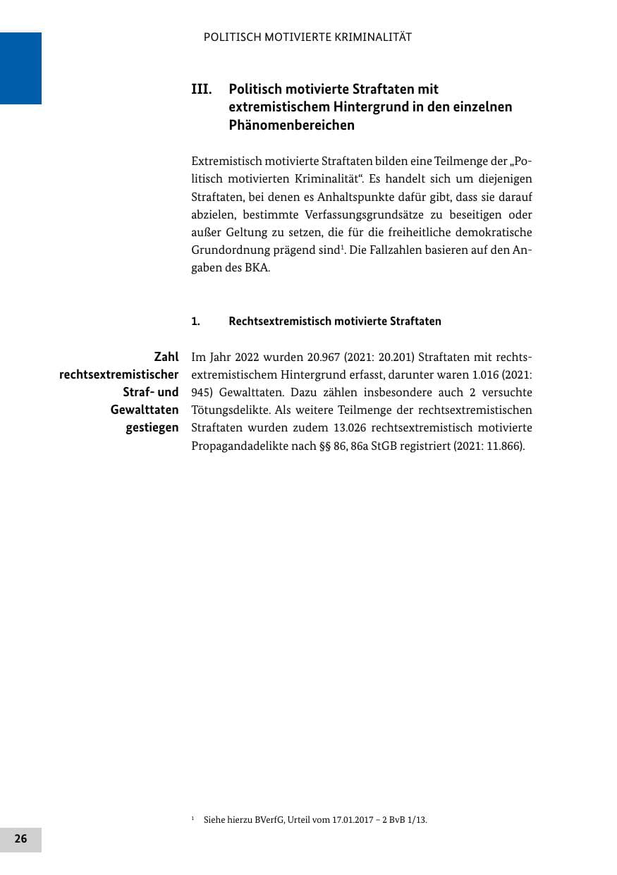 Seite 26 des Verfassungsschutzbericht 2022 Bund