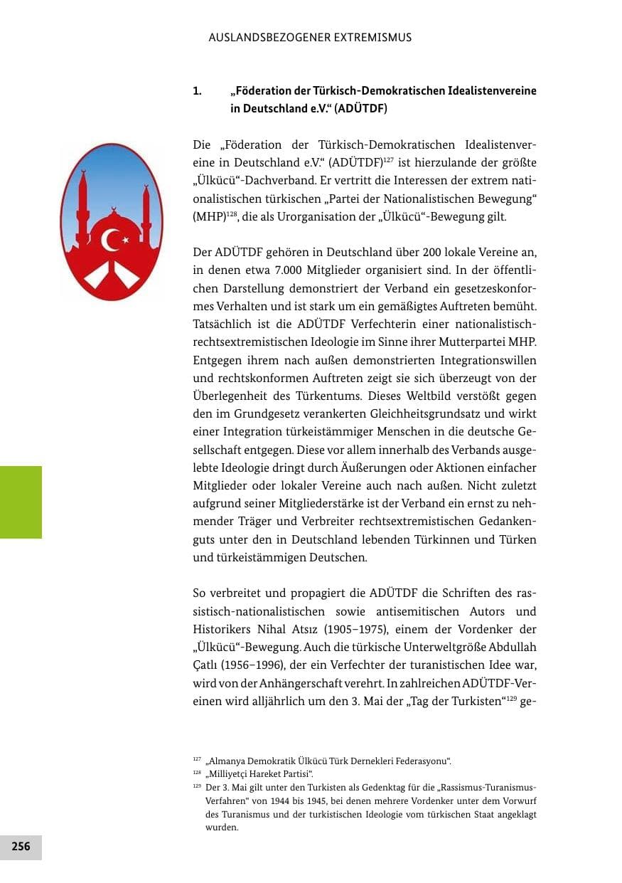 Seite 256 des Verfassungsschutzbericht 2022 Bund