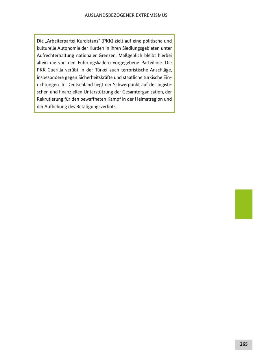 Seite 265 des Verfassungsschutzbericht 2022 Bund