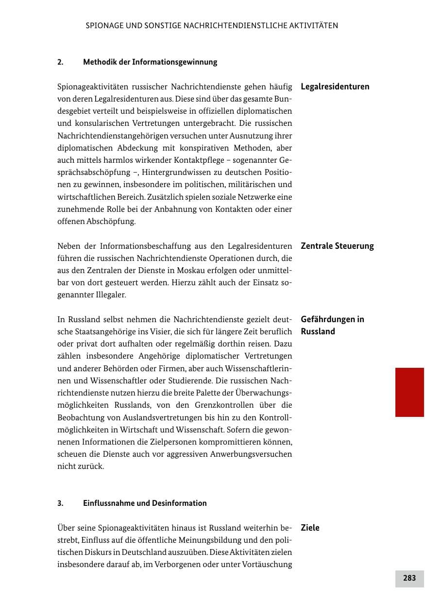 Seite 283 des Verfassungsschutzbericht 2022 Bund