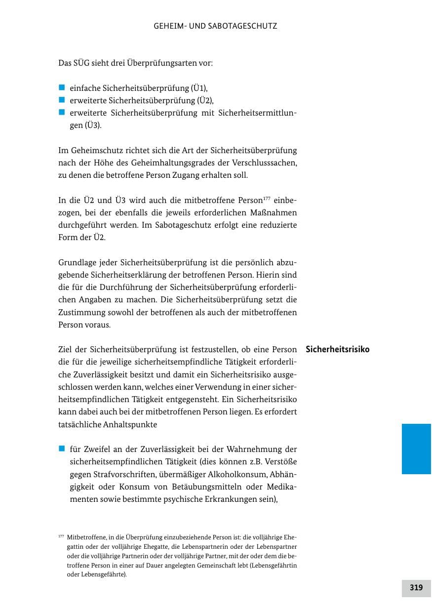 Seite 319 des Verfassungsschutzbericht 2022 Bund