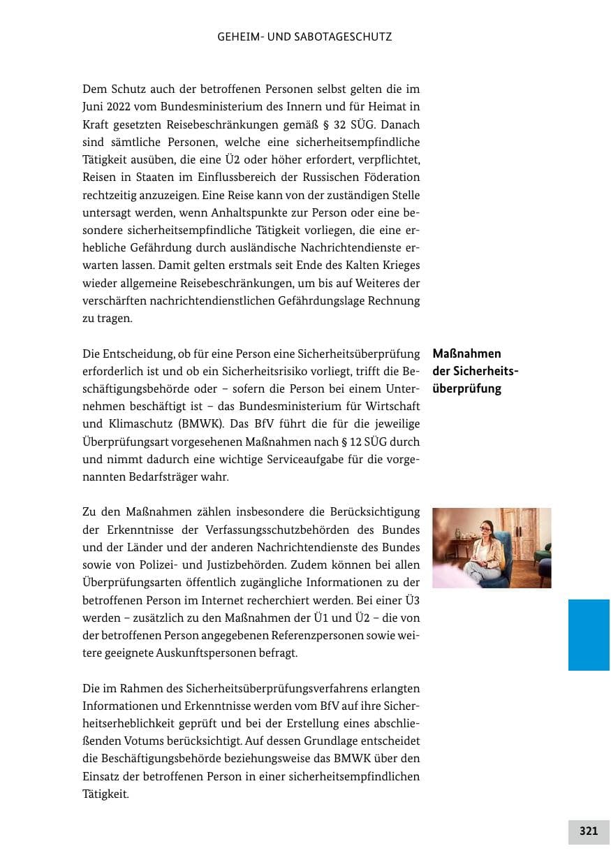 Seite 321 des Verfassungsschutzbericht 2022 Bund
