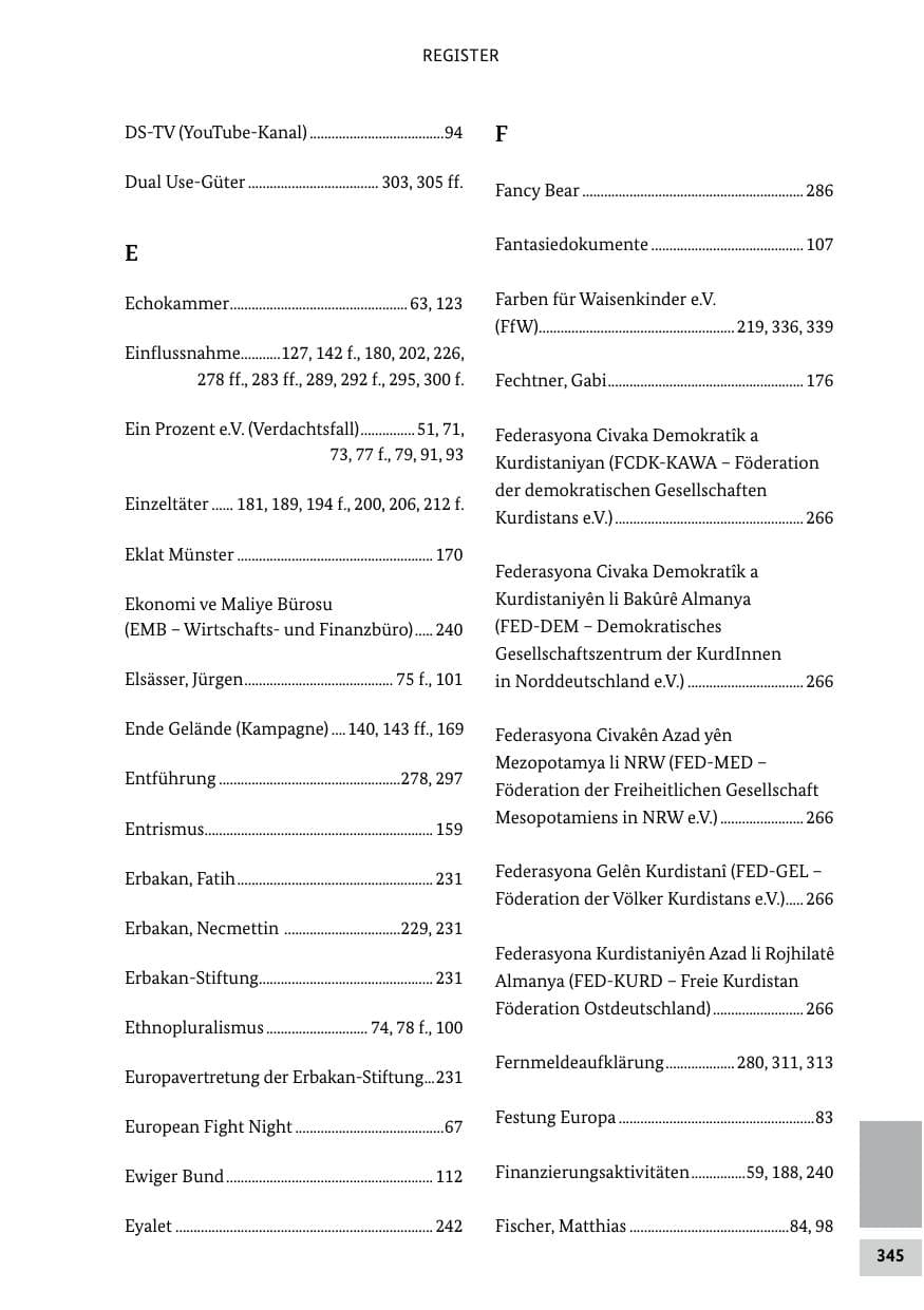 Seite 345 des Verfassungsschutzbericht 2022 Bund