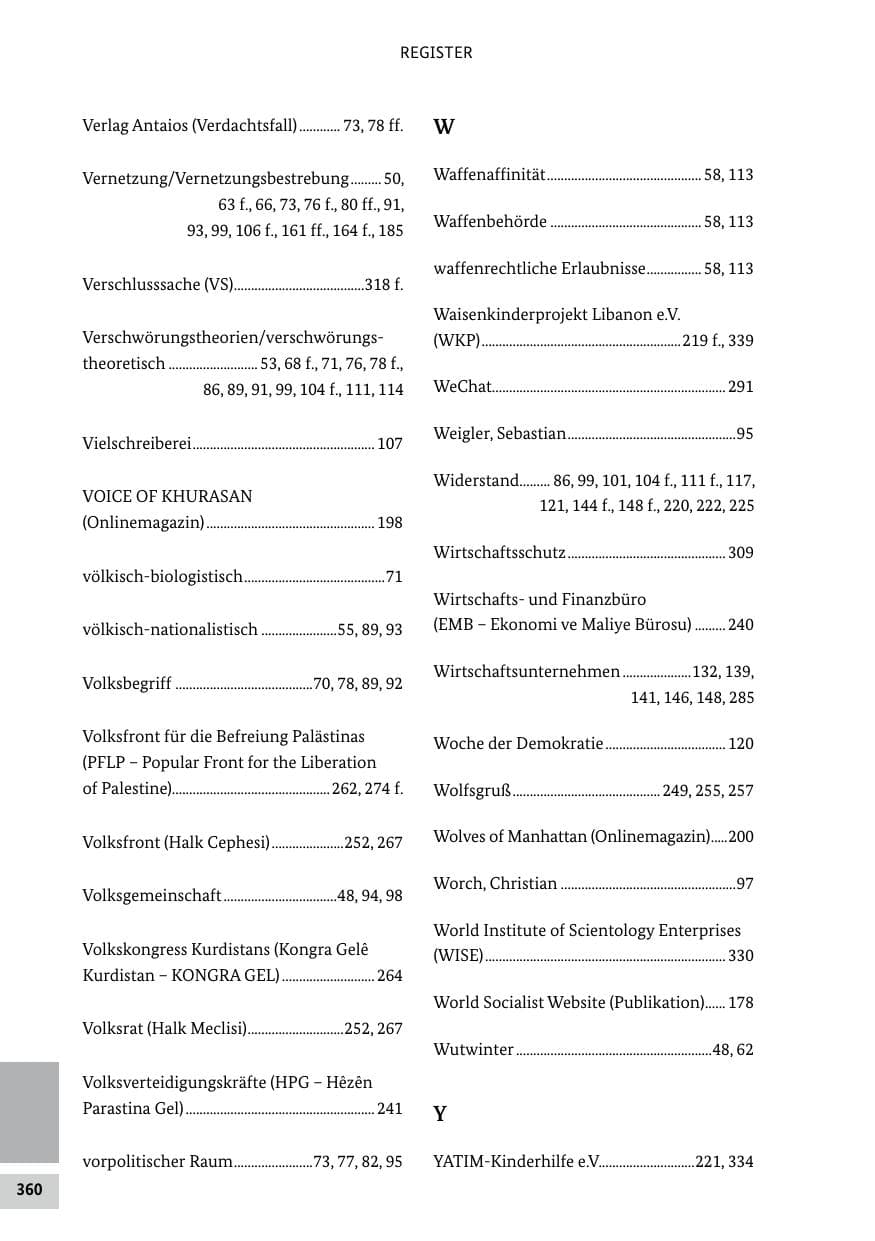 Seite 360 des Verfassungsschutzbericht 2022 Bund