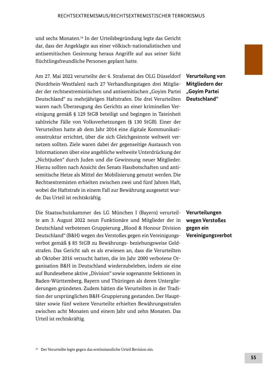 Seite 55 des Verfassungsschutzbericht 2022 Bund