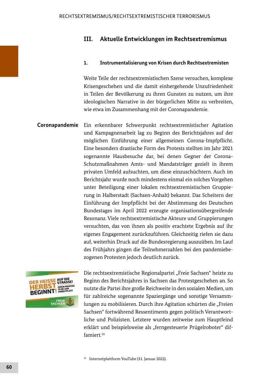 Seite 60 des Verfassungsschutzbericht 2022 Bund