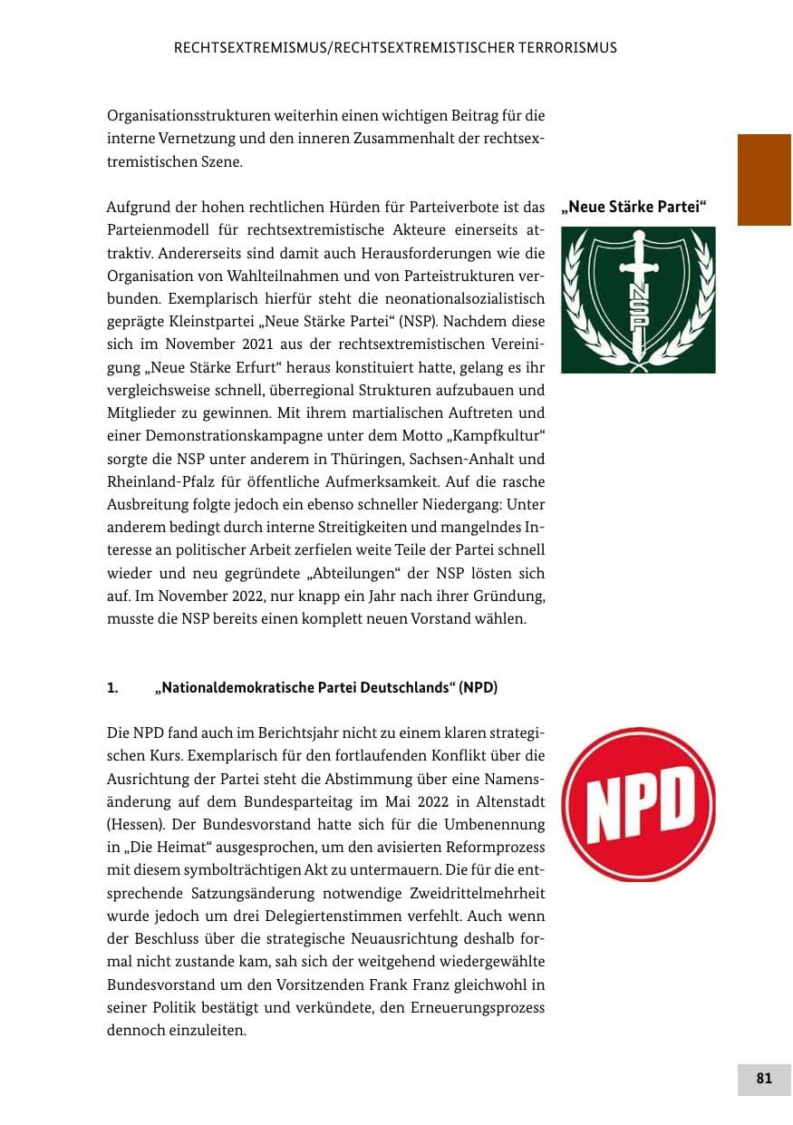 Seite 81 des Verfassungsschutzbericht 2022 Bund