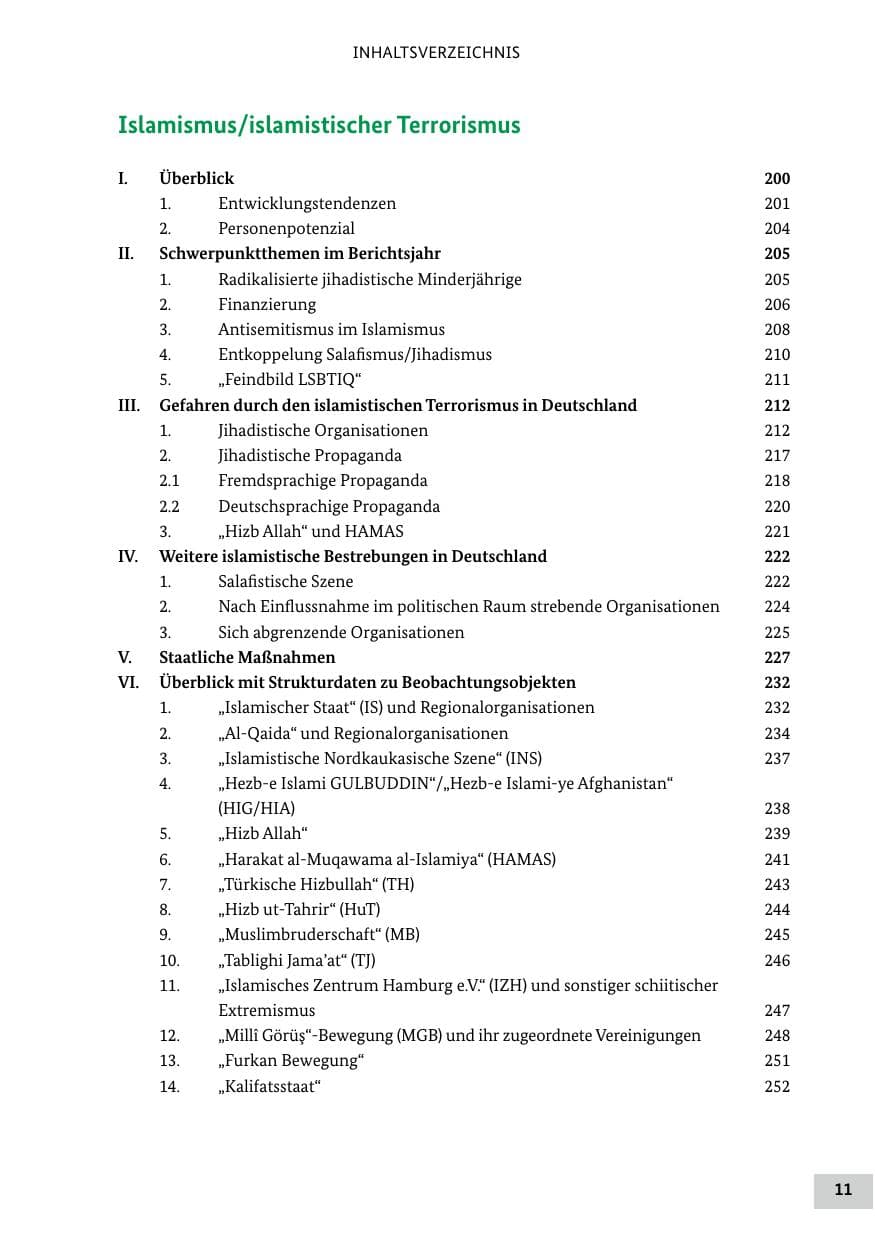 Seite 11 des Verfassungsschutzbericht 2024 Bund
