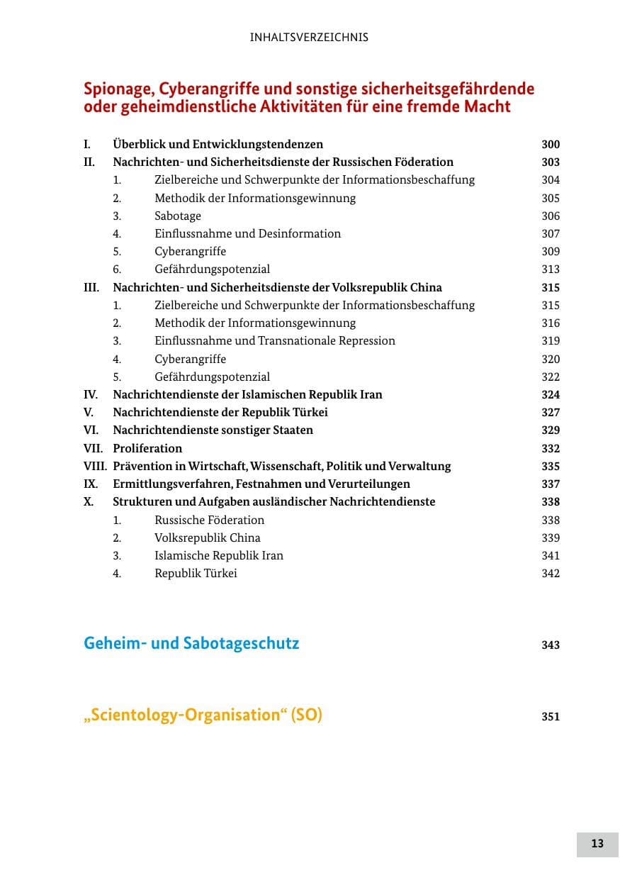 Seite 13 des Verfassungsschutzbericht 2024 Bund
