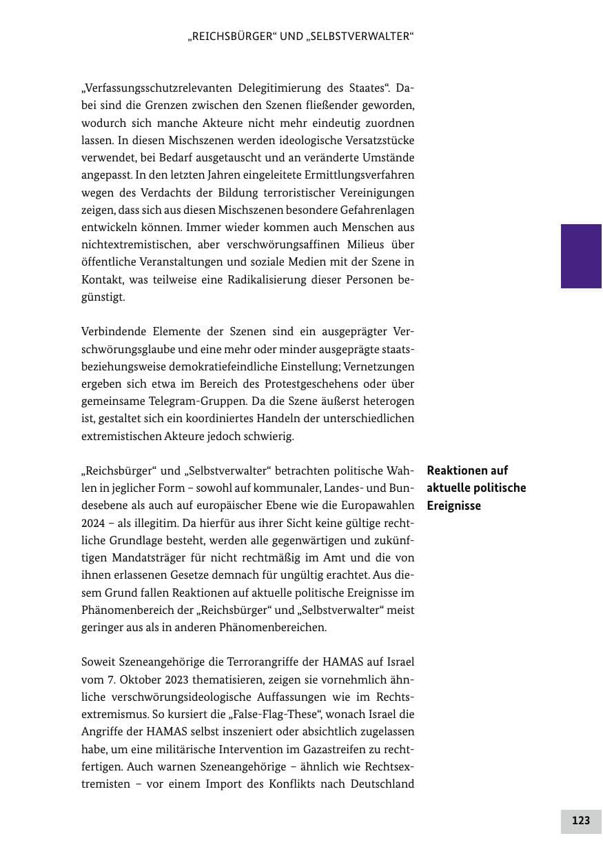 Seite 123 des Verfassungsschutzbericht 2024 Bund