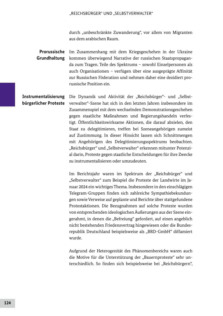 Seite 124 des Verfassungsschutzbericht 2024 Bund