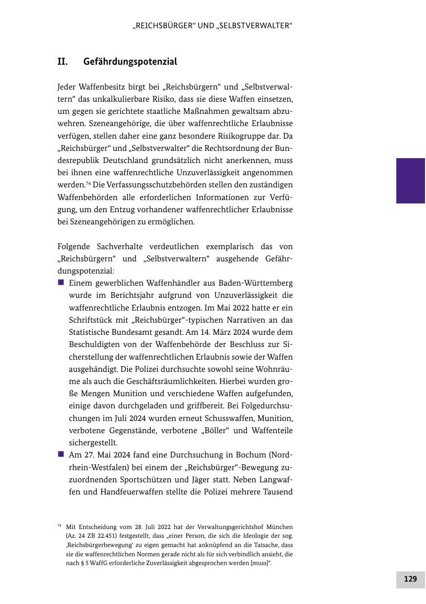 Seite 129 des Verfassungsschutzbericht 2024 Bund