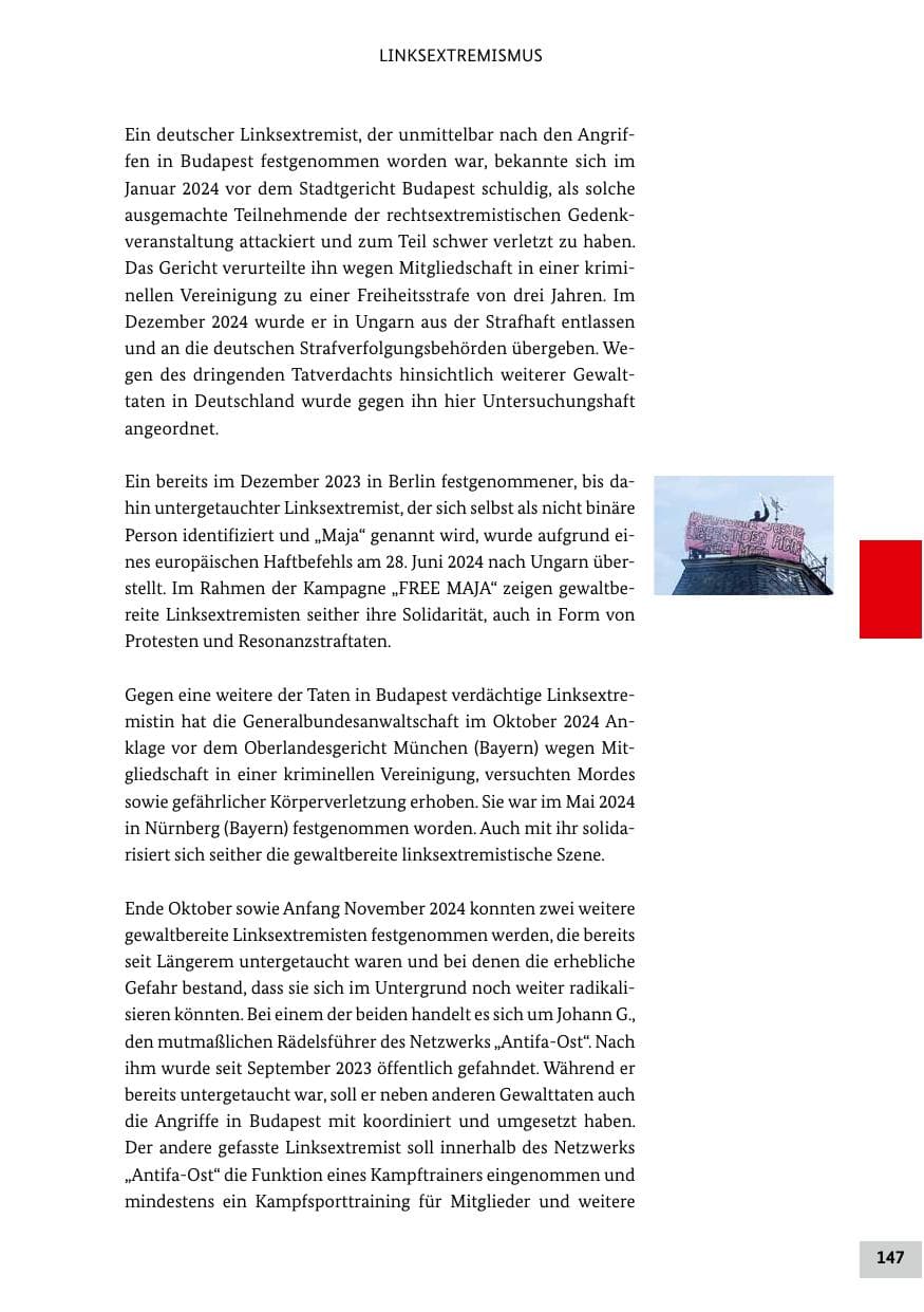 Seite 147 des Verfassungsschutzbericht 2024 Bund