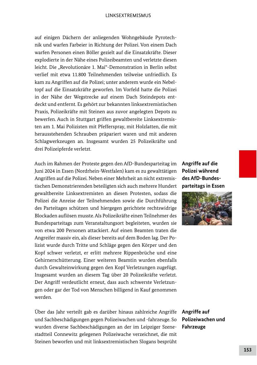 Seite 153 des Verfassungsschutzbericht 2024 Bund