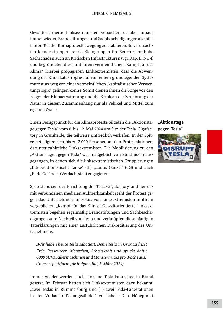 Seite 155 des Verfassungsschutzbericht 2024 Bund