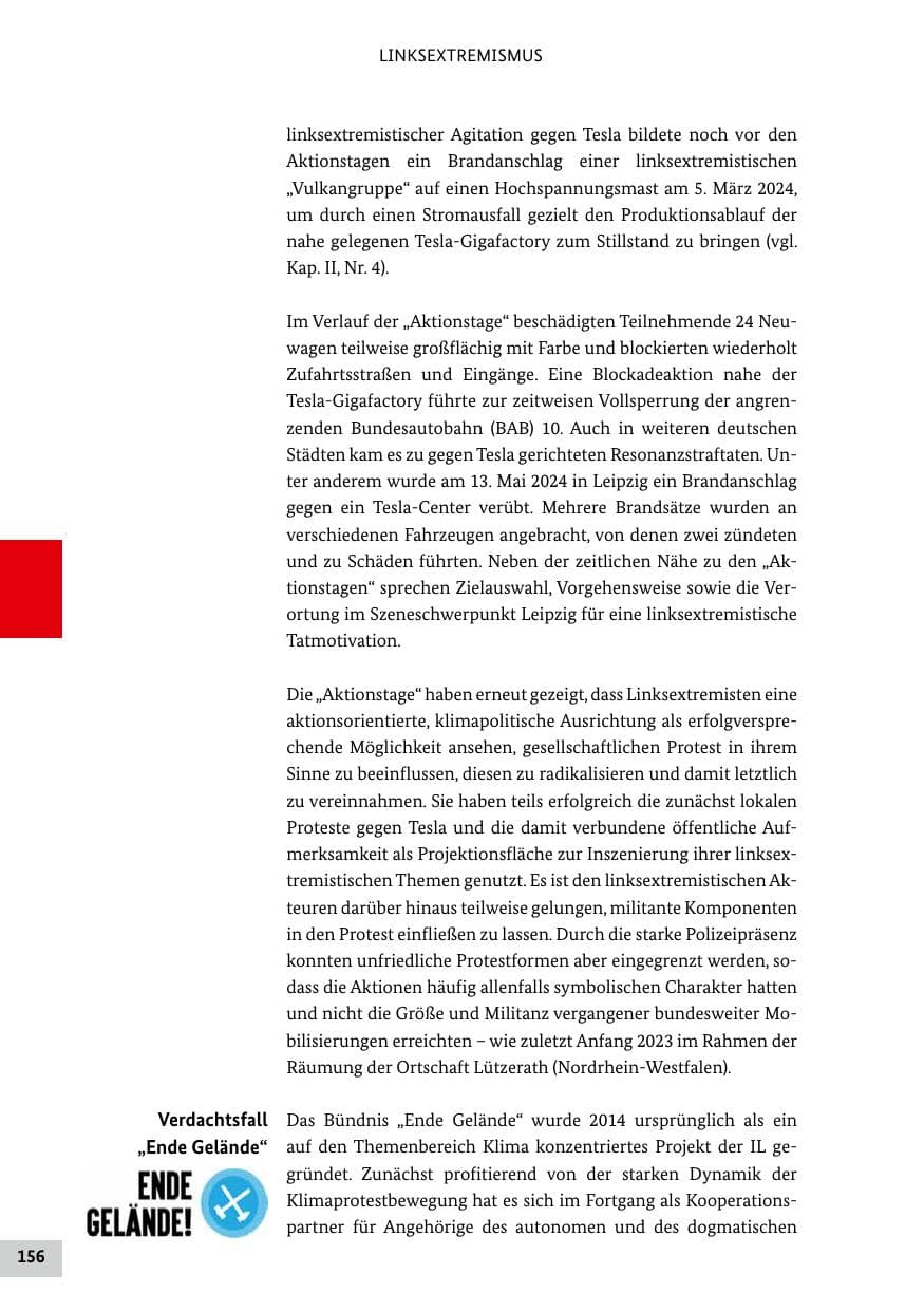 Seite 156 des Verfassungsschutzbericht 2024 Bund