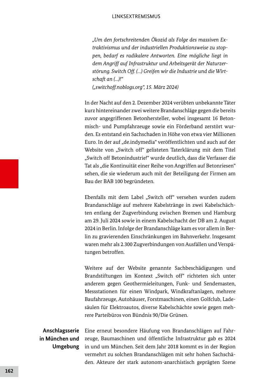 Seite 162 des Verfassungsschutzbericht 2024 Bund
